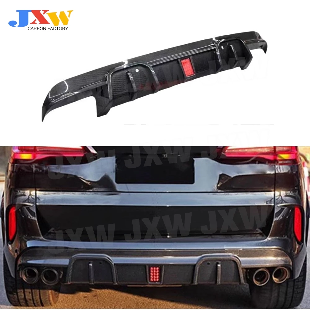 JXWANCF ألياف الكربون الجافة سيارة شفة خلفية الناشر المفسد المصد الخلفي تمديد M Stlye FRP لسيارات BMW F95 X5M F96 X6M 2020-2024 #1