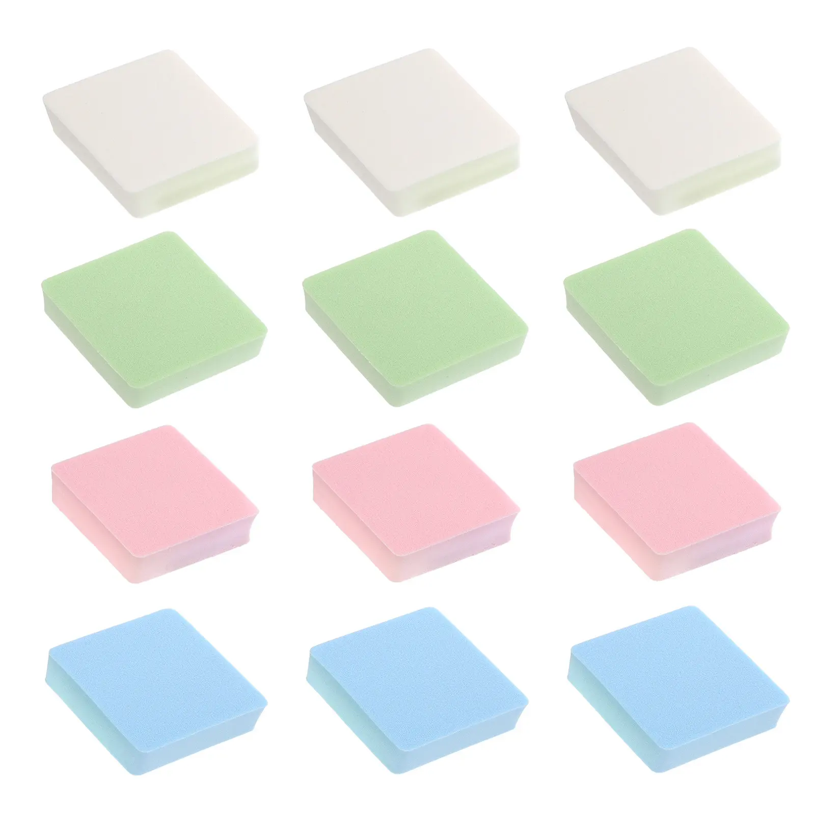 12 個パウダーパフメイクアップパフコンパクト菱形デザインルースパウダー塗布用フェイスブレンディングツール多機能ポータブル