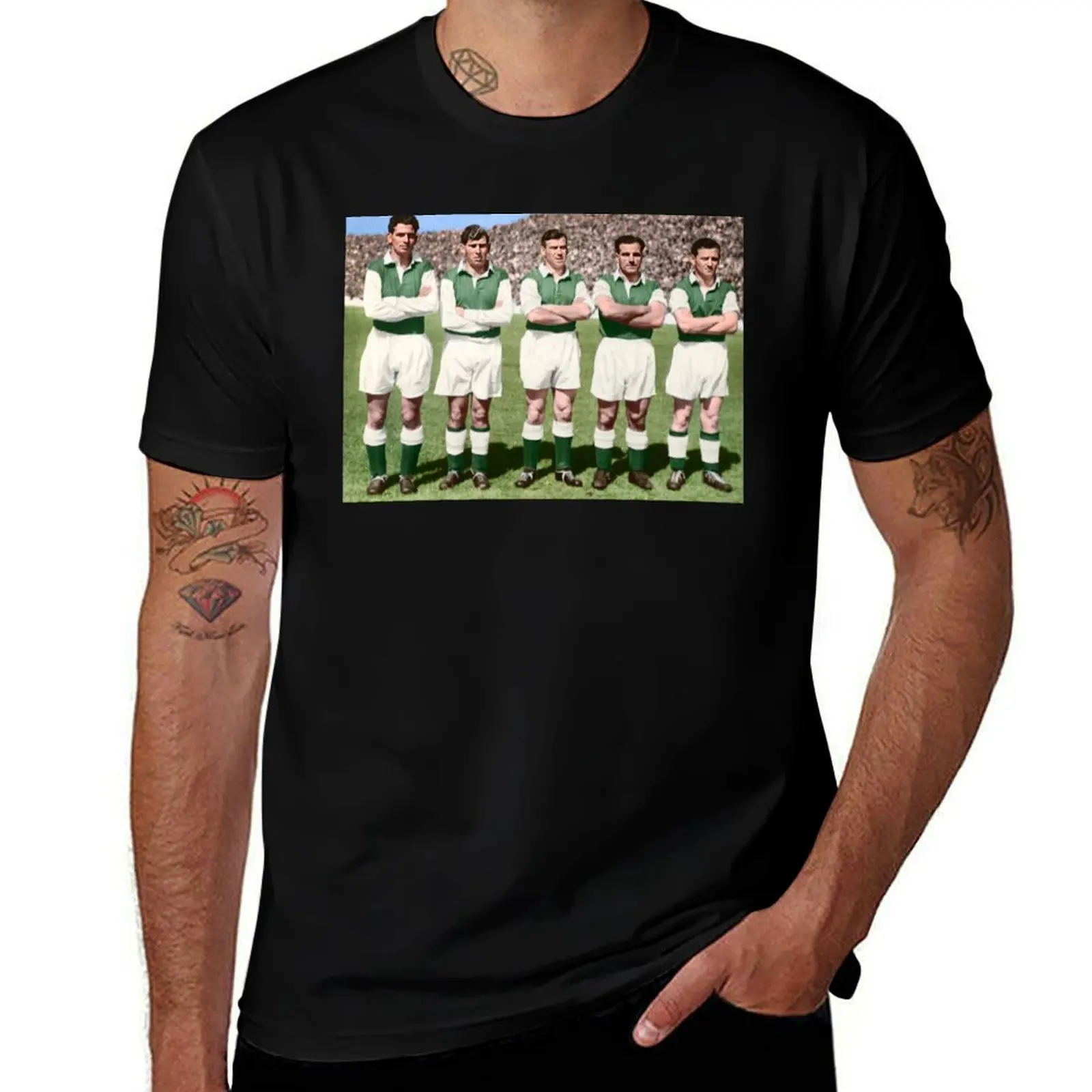 The famous 5 of Leith T-Shirt Vintage Print Crew Neck Tee