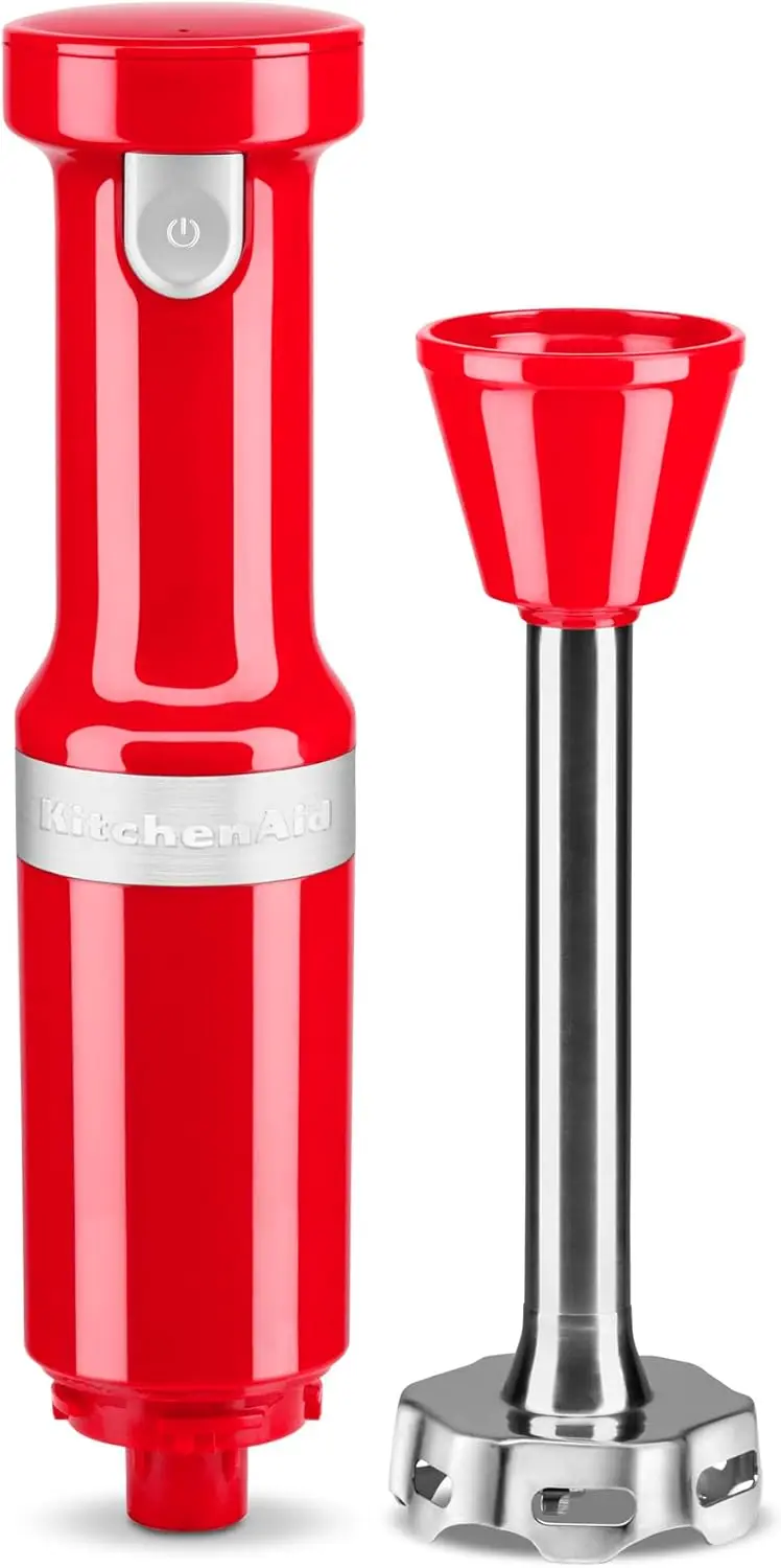 Cordless Variable Speed Hand Blender with Chopper and Whisk Attachment - KHBBV83, Passion Red, 1 Liter