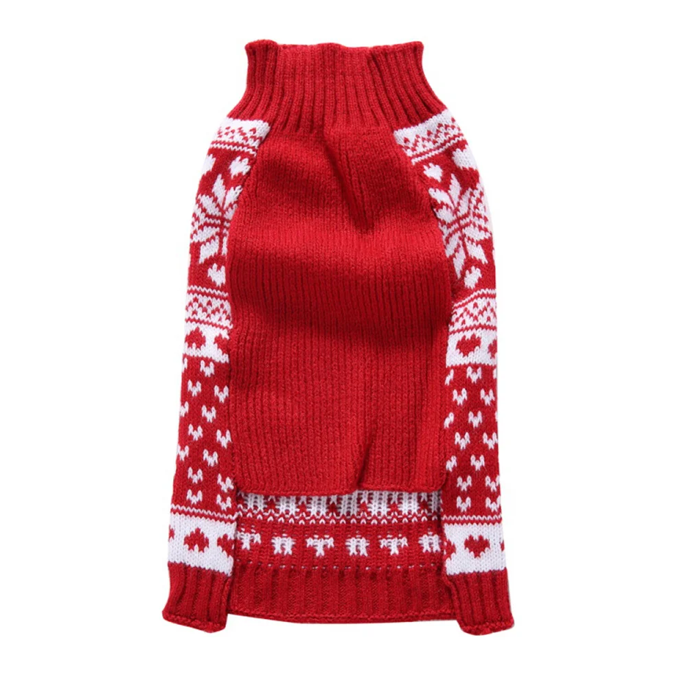 

Dog Sweater Knitted High Collar Warm Autumn Winter Clothes Christmas Pet Costume Stretchable Puppy Outfit