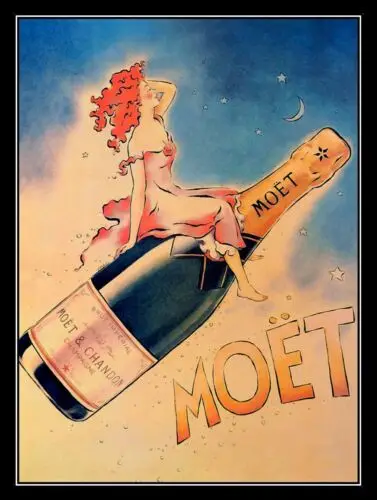 Moet And Chandon, placa de metal retrô, placa de pôster, decoração de parede de garagem, A4-Alumínio