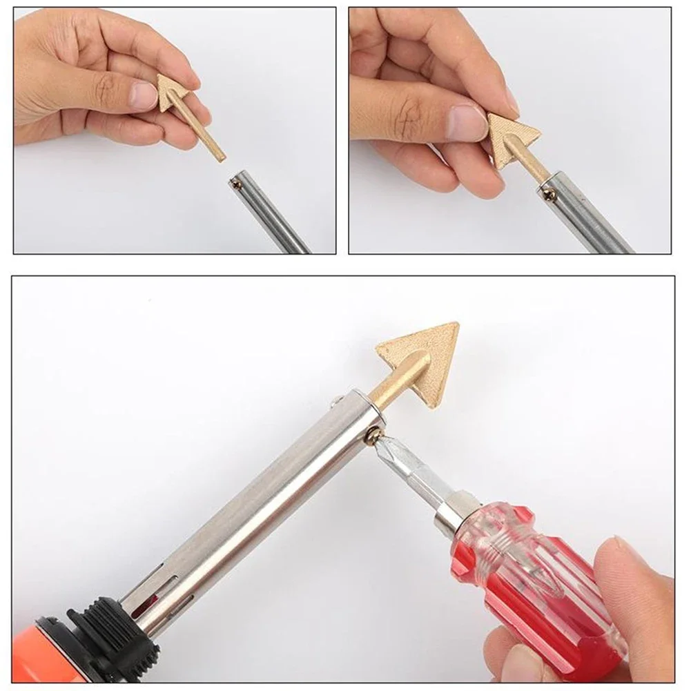 Plastic Repair Triangular Copper Smoothing Head Soldering Iron Head Leather Plastic Bumper Repair Triangular Soldering Iron Tips