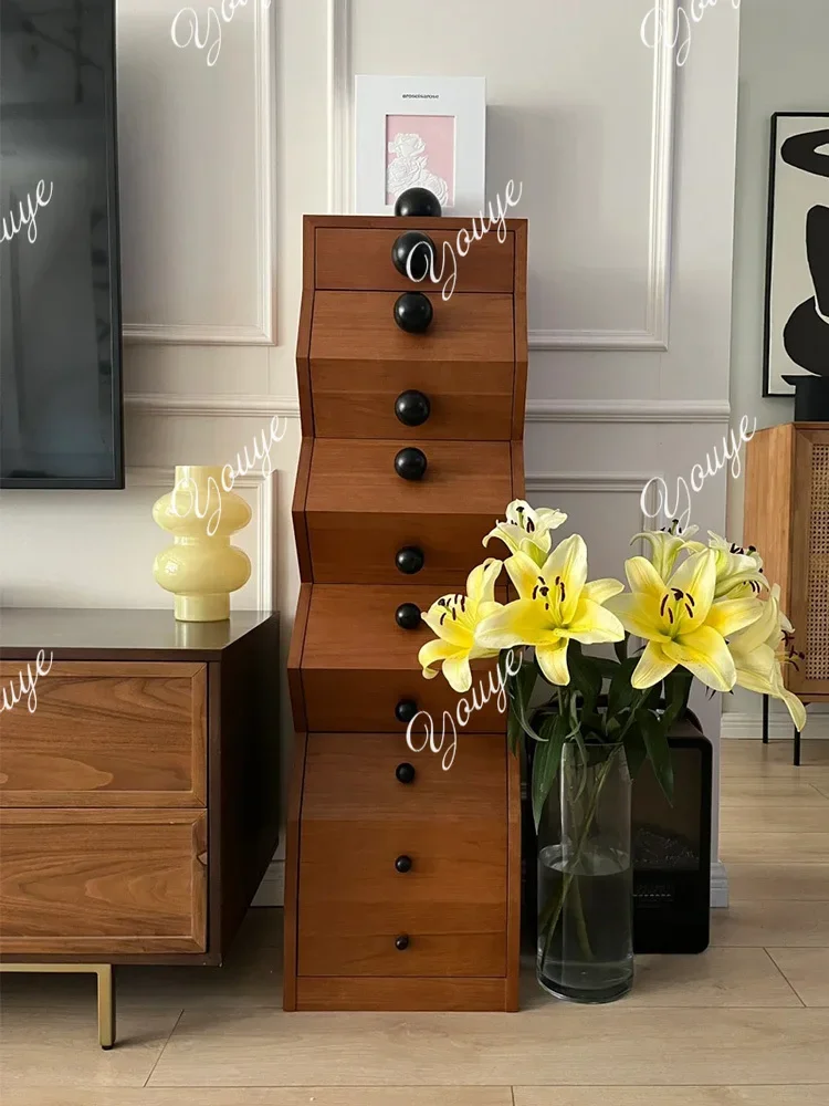 

C49 Комод для гостиной, французский ретро шкаф из цельного дерева, антикварный узкий шкафчик для спальни, дизайнерский ящик