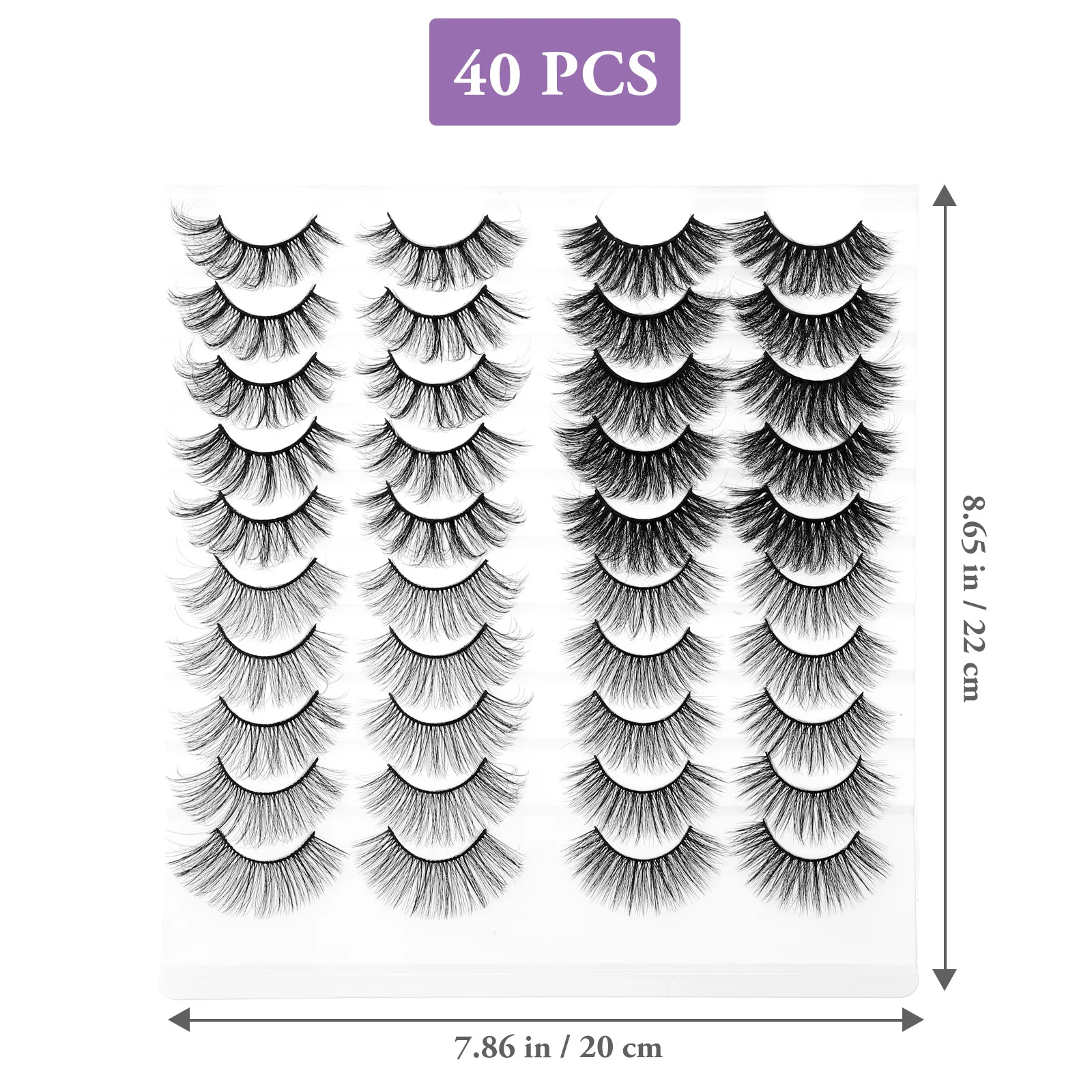20 pares de cílios postiços naturais realistas 3d cílios postiços maquiagem beleza cílios cosméticos extensão de cílios