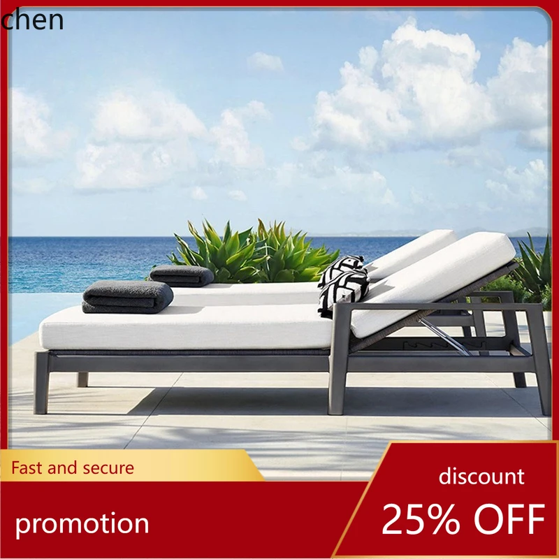 HT Custom Outdoor Lounger Bed Courtyard Open-Air Swimming Pool Sunbed Waterproof Outdoor Beach Chair Cross-Border