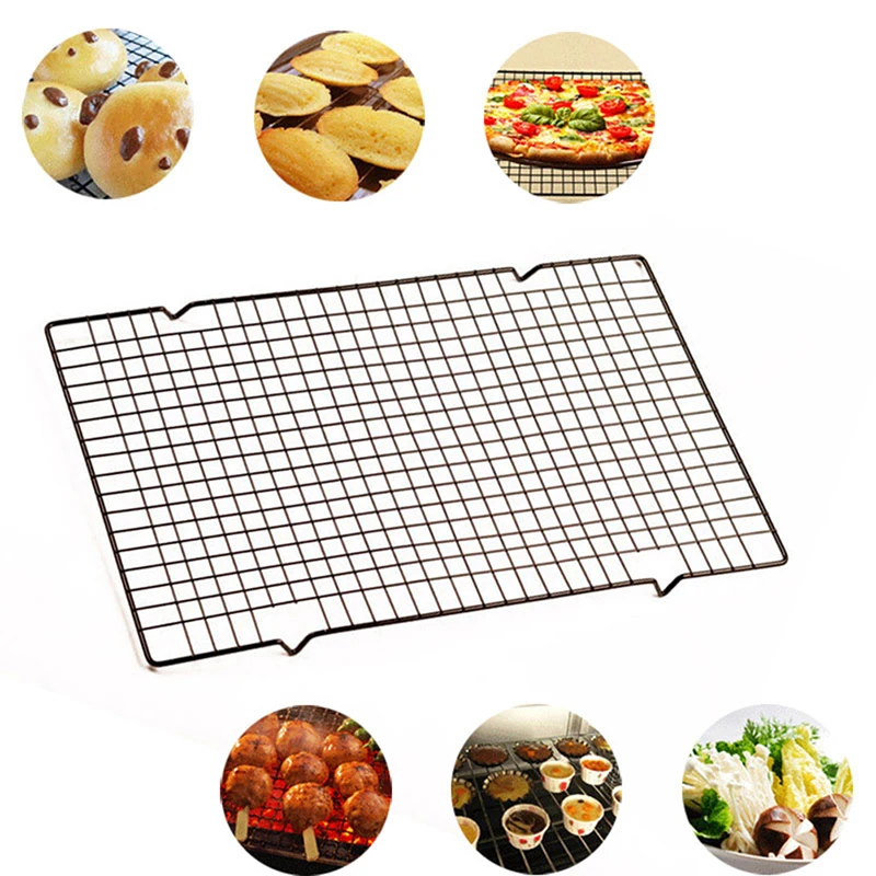 28*25.5cm Nonstick Metal Cake Cooling Rack Net Cookies Biscuits Bread Muffins Drying Stand Cooler Holder Kitchen Baking Tools