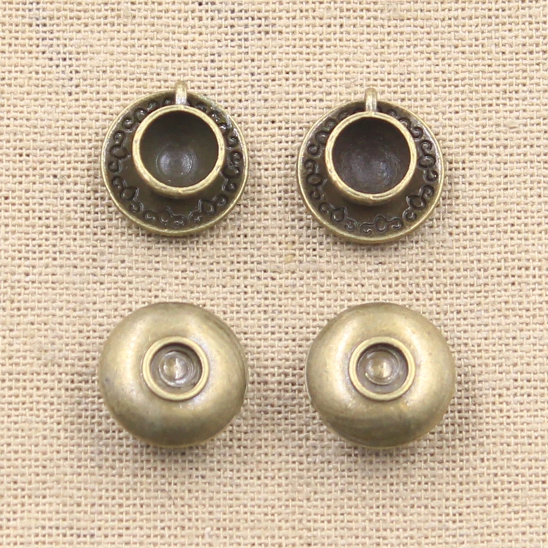 8 sztuk Charms filiżanka kawy herbaty 14x14x7mm antyczny wisiorek dopasowanie, w stylu Vintage tybetański brąz srebrny kolor, DIY dla ręcznie