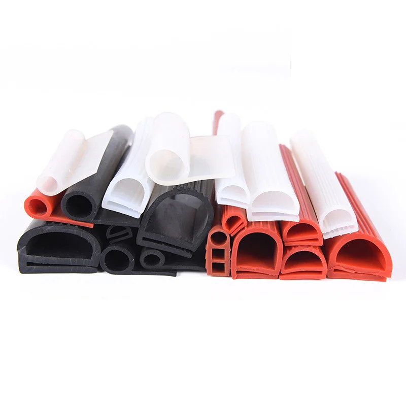 Silicone Strip E-type Red White Black High Temperature Resistant E Shaped Sealing Strip Oven Steaming Freezer Door Seal