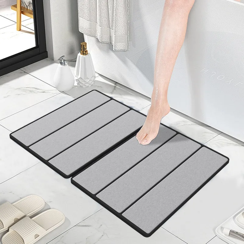 Anti-slip Diatom Mud Mat, Absorbent Quick Drying, Anti-dirty Bathroom Silicone Anti-slip Mat