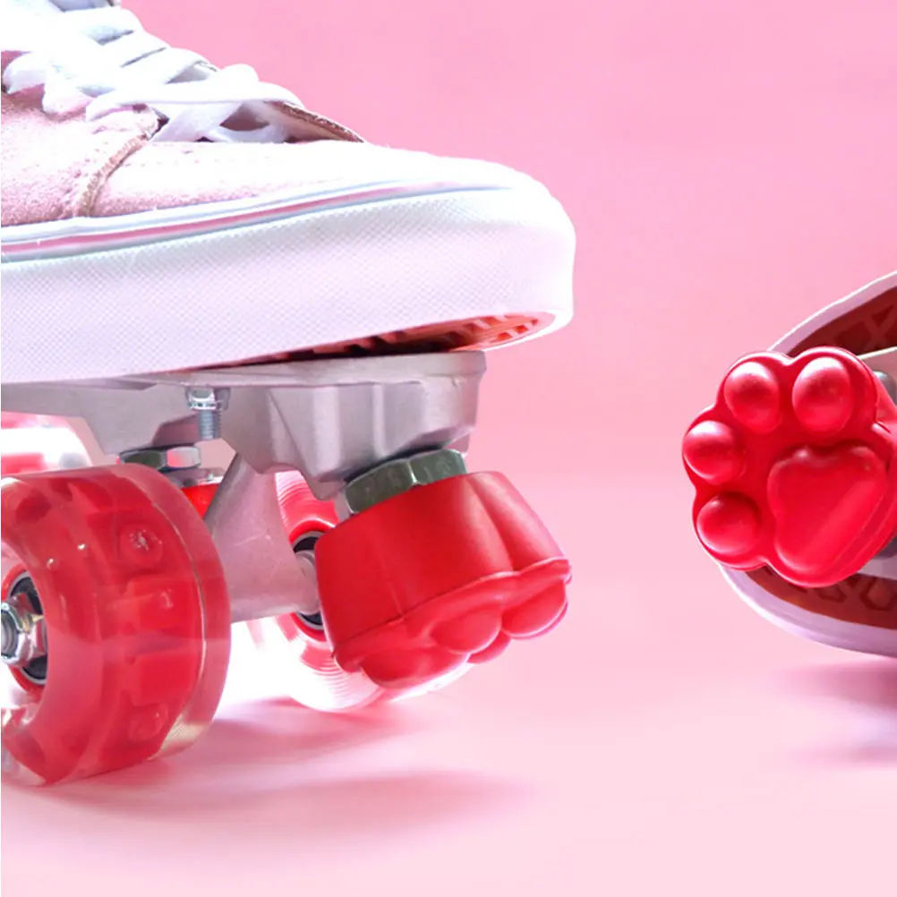 2pcs Roller Skate Brake Wear Resistant Non Easy Install Skating Stoppers Toe Guards Rubber Double Row Skates