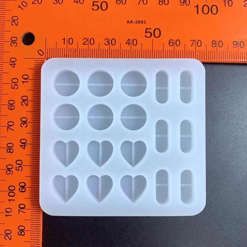 652F Heart for Pill Mold Shaker Resin Mold Fillers Silicone Shaker Filling Mold for DIY Jewelry Making,Pendant,Keyc