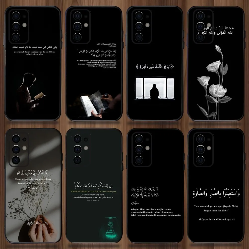 Quran Muslim Surah Ikhlas Islamic Quotes Phone Case For Samsung Galaxy A13,A21s,A22,A31,A32,A52,A53,A71,A80,A91 Black Soft Cover