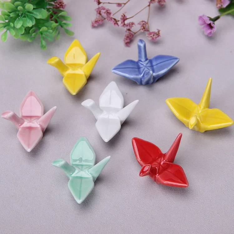 Japanese Ceramic paper crane Stick Rack Penholder Incense Burner Holder Chopstick Rest Table Decor For Kitchen Home Ornament