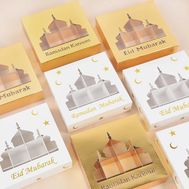 1/5Pcs Ramadan Mubarak Candy Cake Box Bag Chocolate Gift Packaging Favors EID Mubarak Decorations 2025 Islam Muslim Party Supply