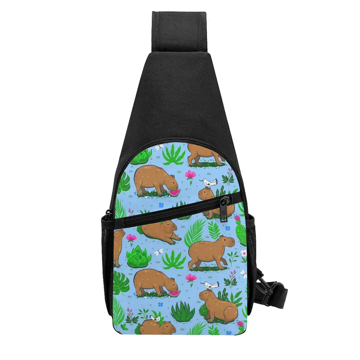 Capybara Is My Spirit Animal Chest Bag Men Sling Crossbody Backpack Chest Bag Traveling Hiking Daypack Shoulder Bag