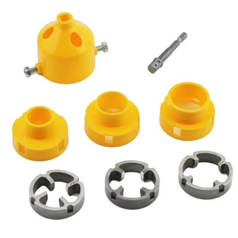 

7pcs 1/2" 3/4" And 1" Water Pipe Thread Plate Set with 3 Dies Round Pipe Threader Plumbing Tool Plastic Pipe Tap Die Set