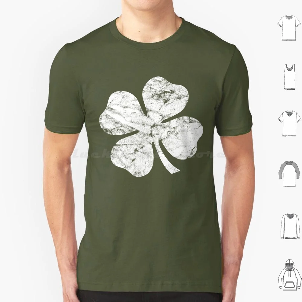 Vintage Distressed Four Leaf Clover , Irish Luck T Shirt Cotton Men Women Diy Print Clover Four Leaf Clover Lucky Clover