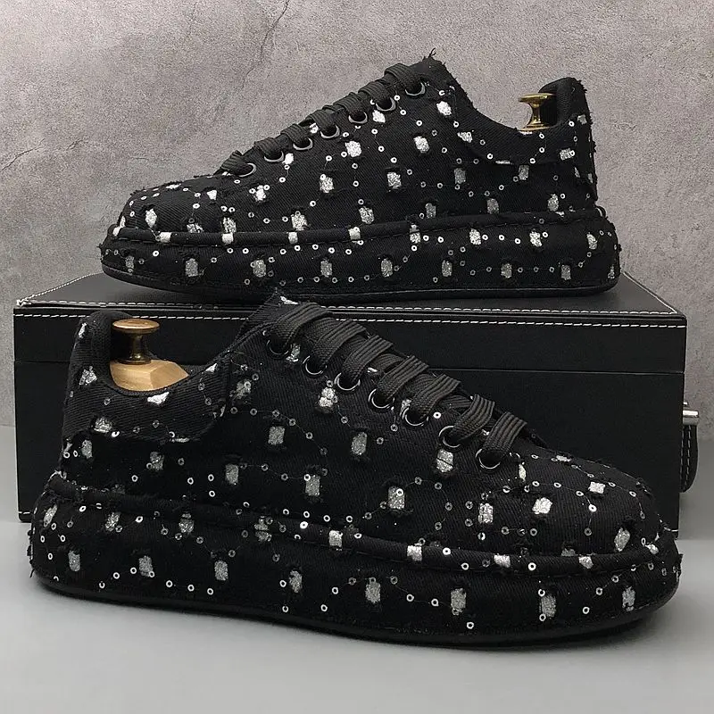 

2024 New Men's Sneakers Hole Designer Men Shoes Casual Canvas Skateboard Shoes Breathable Platform Trainers Sapato Masculino