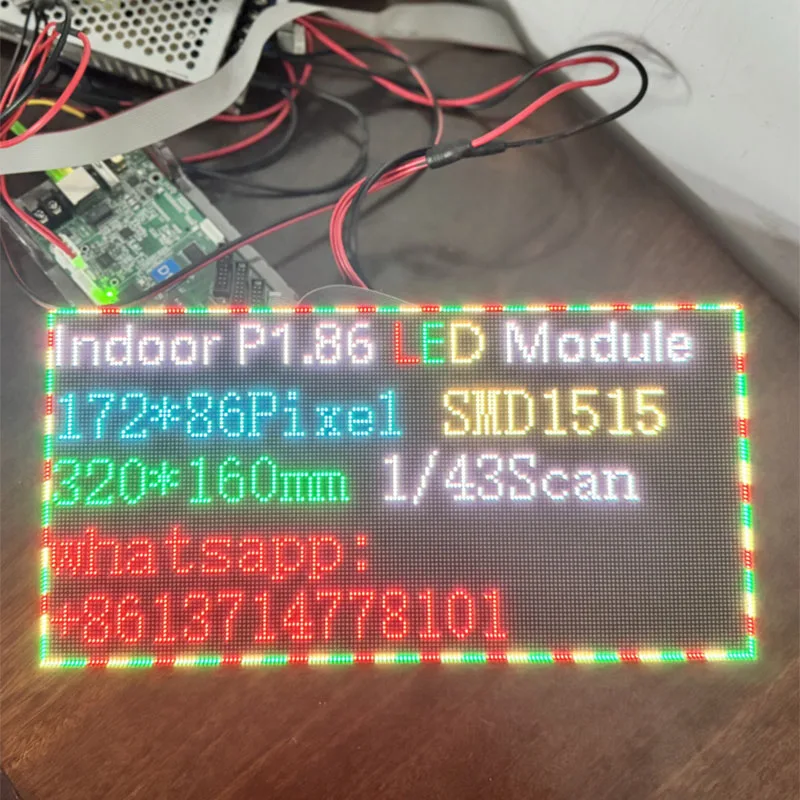 P1.86 per interni 320*160mm 172*86 pixel 1/43 Scan SMD P1.86 Modulo pannello display LED a colori