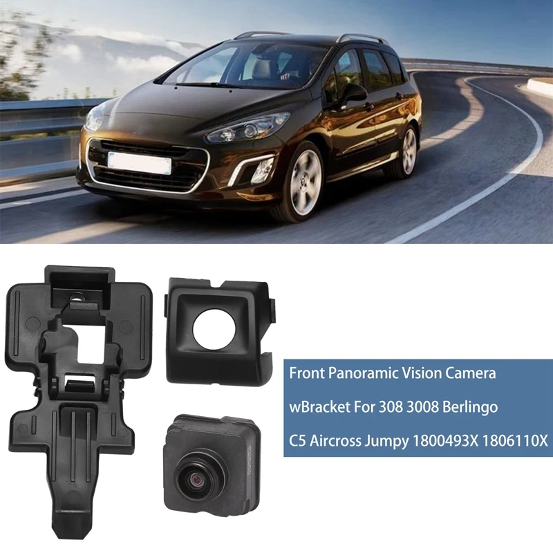 

Car Front Panoramic Vision Camera With Bracket For Peugeot 308 3008 Citroen Berlingo C5 Aircross Jumpy 1800493X 1806110X