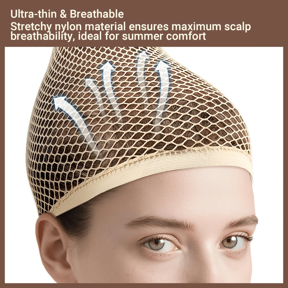 Open End Mesh Wig Cap Ponytail Fishnet Hair Net Elastic Breathable Wig Liner For Long Hair Women Wig Accessories