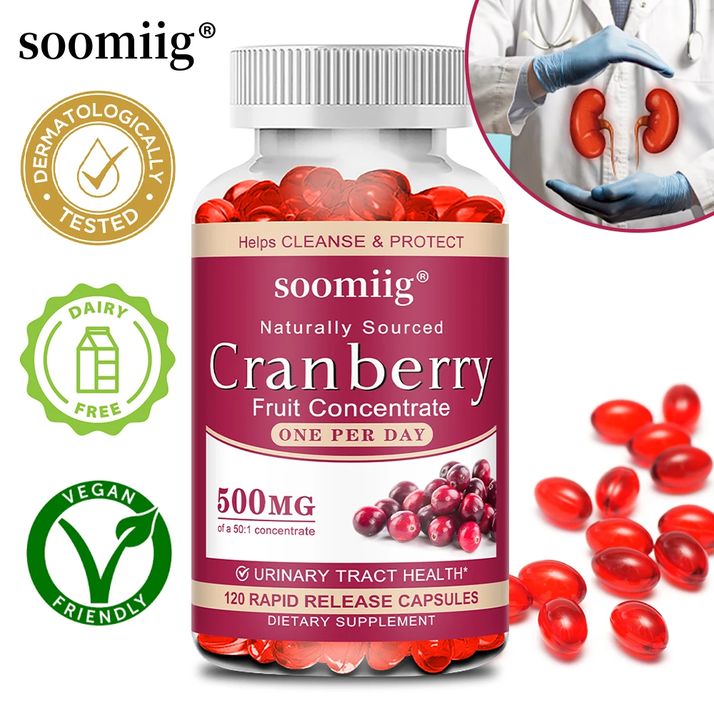 

Органические клюквенные капсулы 30/60/120 шт. с витамином С, очищающим и здоровьем мочевого пузыря, здоровью жетонов, поддержкой мочевых трав, без GMO