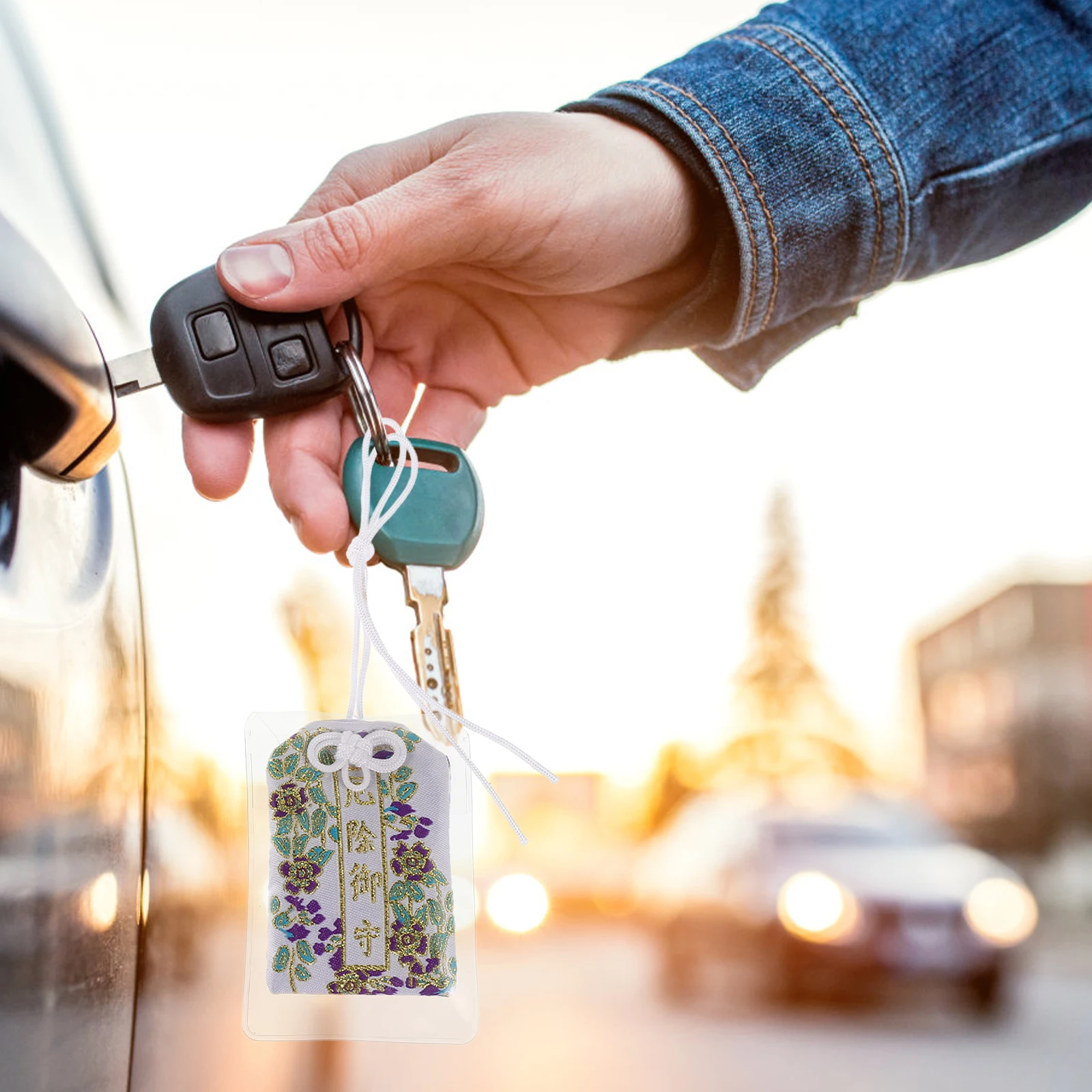 

8pcs Japanese Style Blessing Bag Linen Plastic Hanging Decor For Window Door Car Omamori Amulet Sachet Pendant Lucky Gift