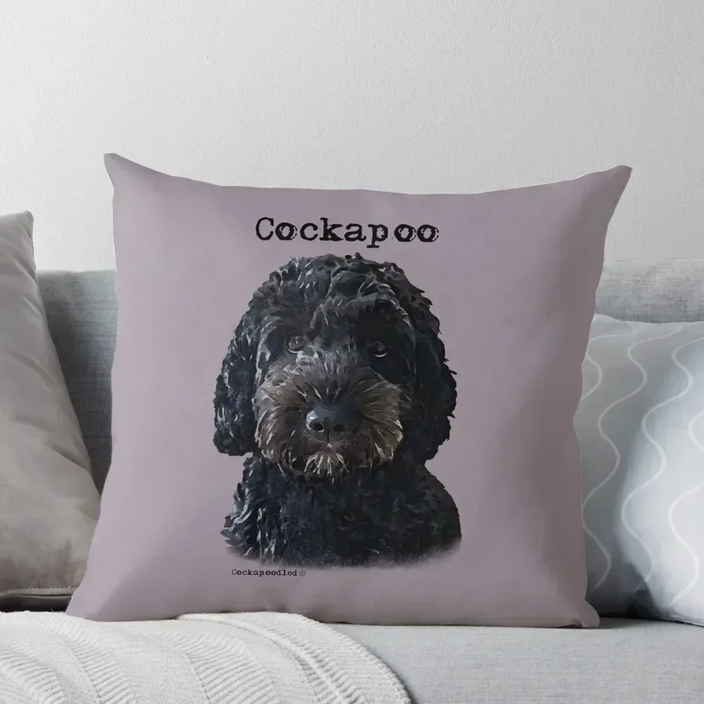 

Black Cockapoo Dog Throw Pillow Elastic Cover For Sofa Luxury Room Decorative Cushions covers for pillows pillow