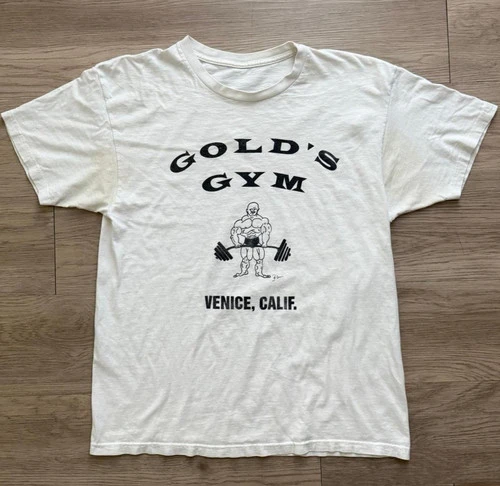 Heißes Vintage Gold’s Gym California T-Shirt, GYM Grafik, Baumwoll-T-Shirt, hochwertiger Luxus-Druck, Unisex-Stil für Damen und Herren – Detail 6