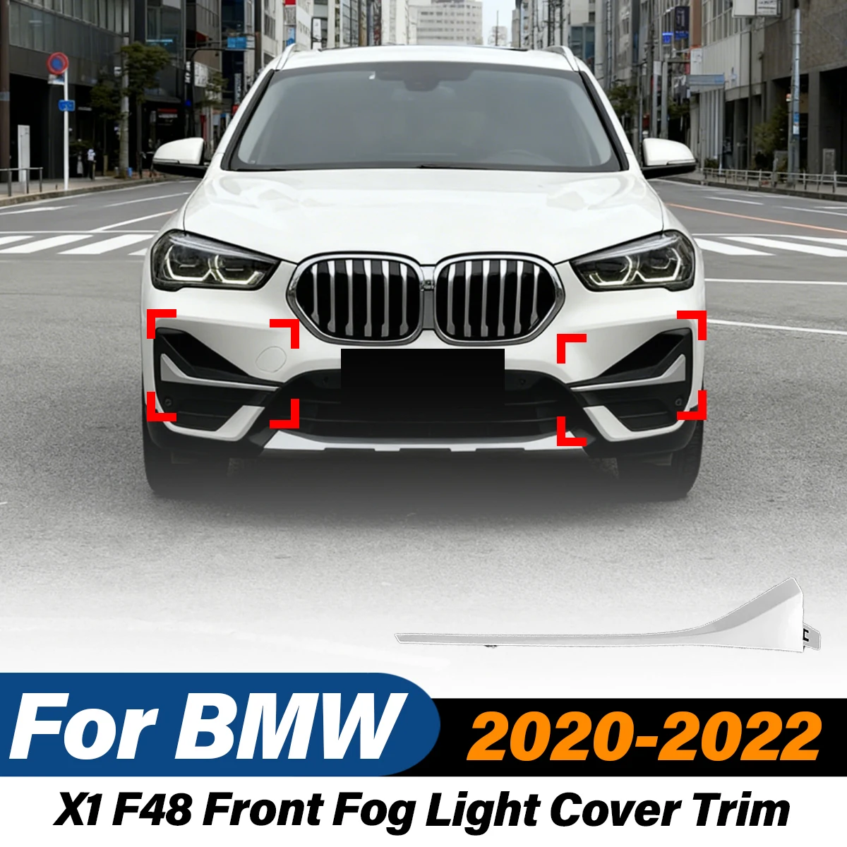 

For BMW X1 F48 2020 2021 2022 Front Fog Light Cover Trim Bezel Frame Protector Car Exterior Modification Accessories Body Kit