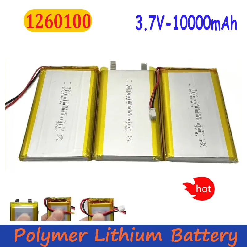 1260100 3.7V 10000mAh Real Capacity Lithium Polymer Battery Large Capacity for Mobile Power Supply Bluetooth Speaker Tablet PC