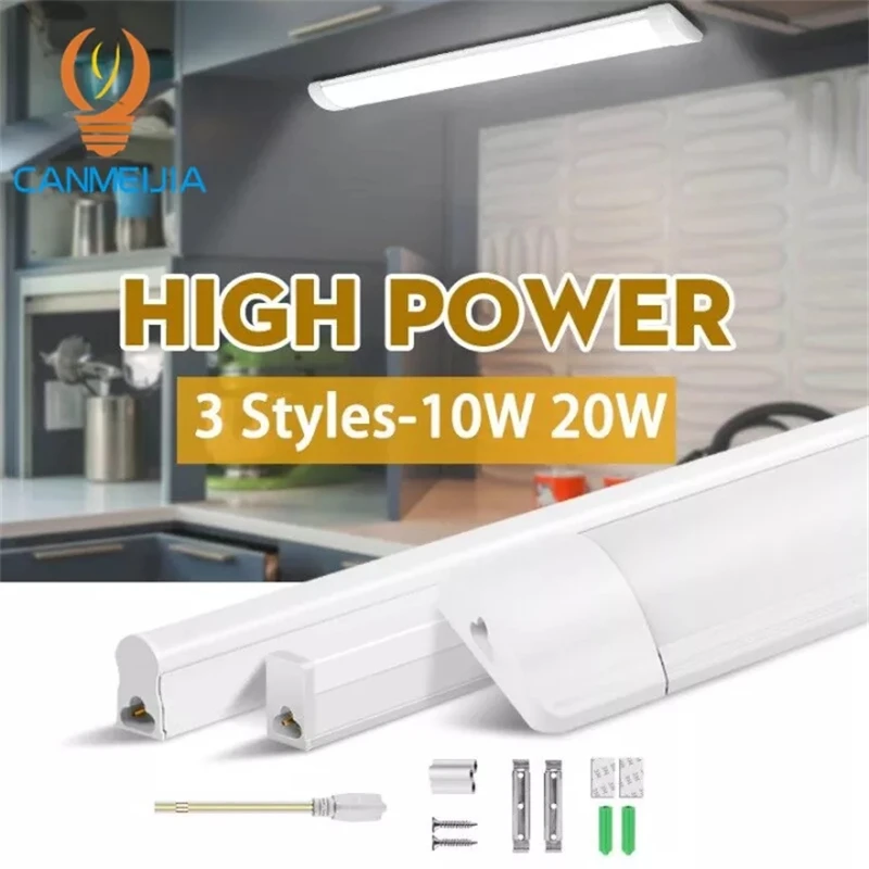 Led Closet Lamp Under Cabinet Light 110V 220V Led Tube Lamp Bar 20W Kitchen Cabinet Led Tube Indoor Lighting For Bedroom Closets