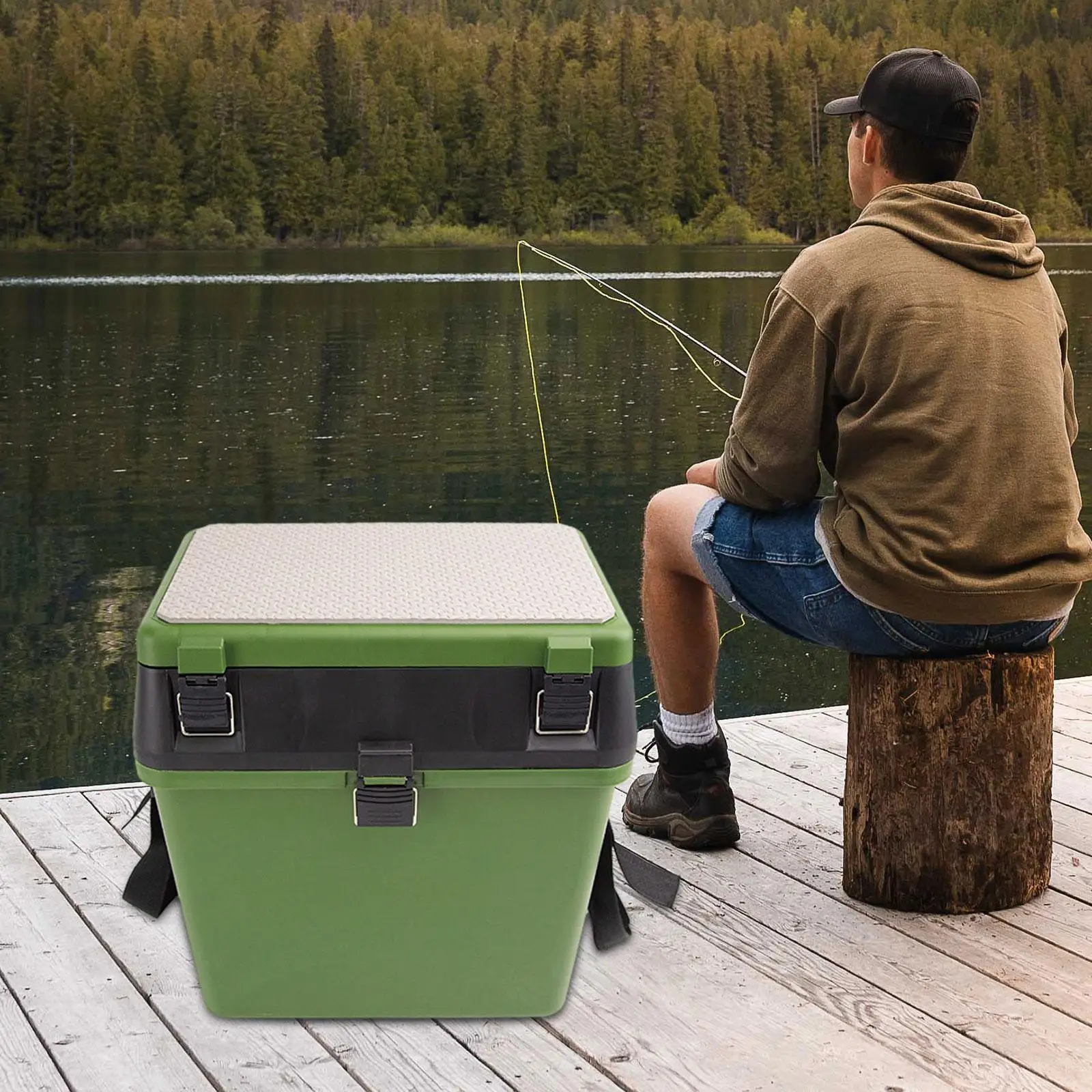

Multifunctional Fishing Tackle Box 100 kg Load Bearings Storage Container