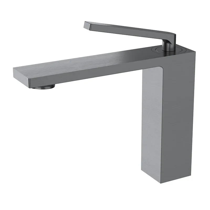 

Nordic creative bathroom washbasin washbasin single hole all copper hot and cold matte black faucet