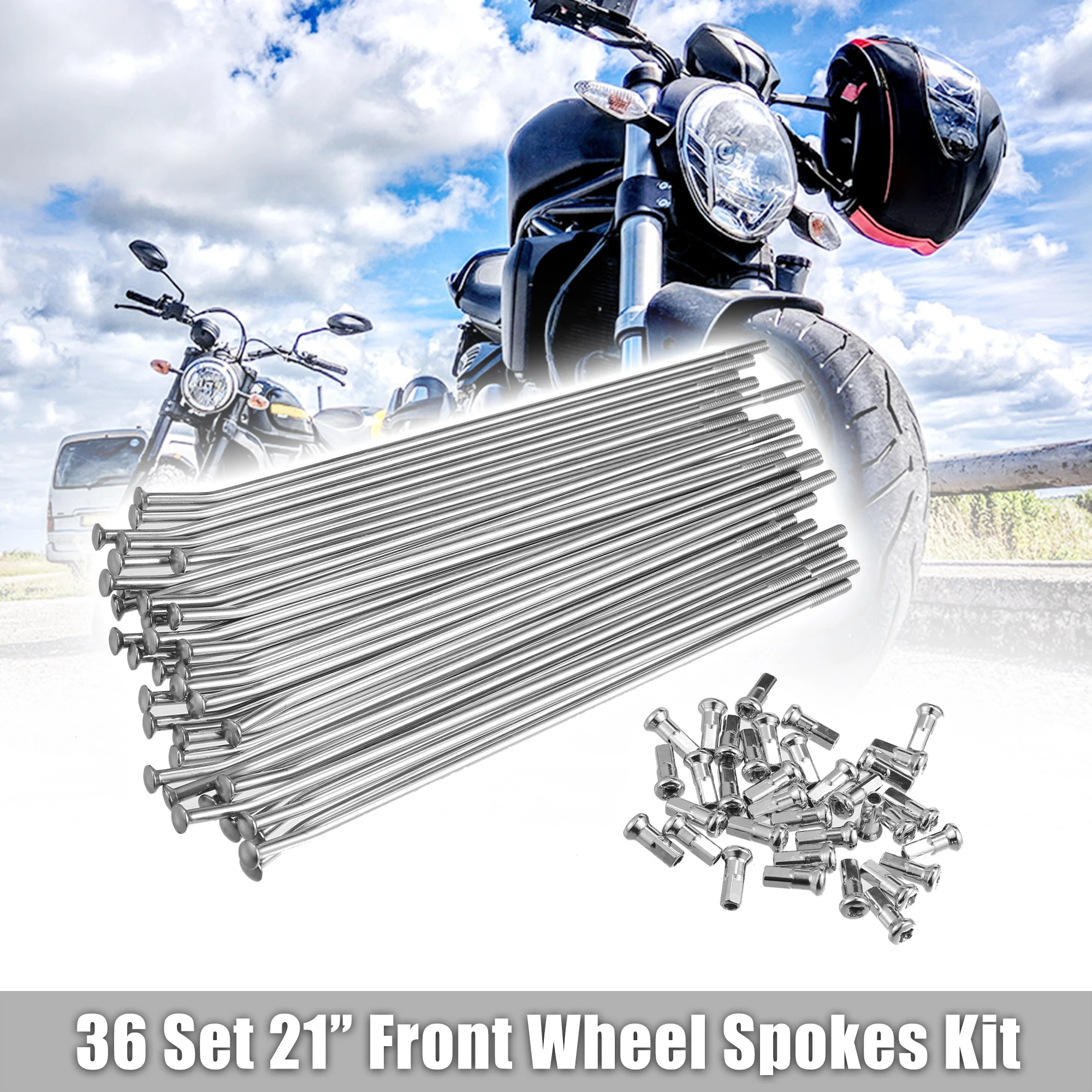 

Motoforti 36 Set Motorcycle Spoke Skins Covers 220mm Front Wheel Spokes Kit Stainless Steel for Honda CRF450X 2005-2009 Rims