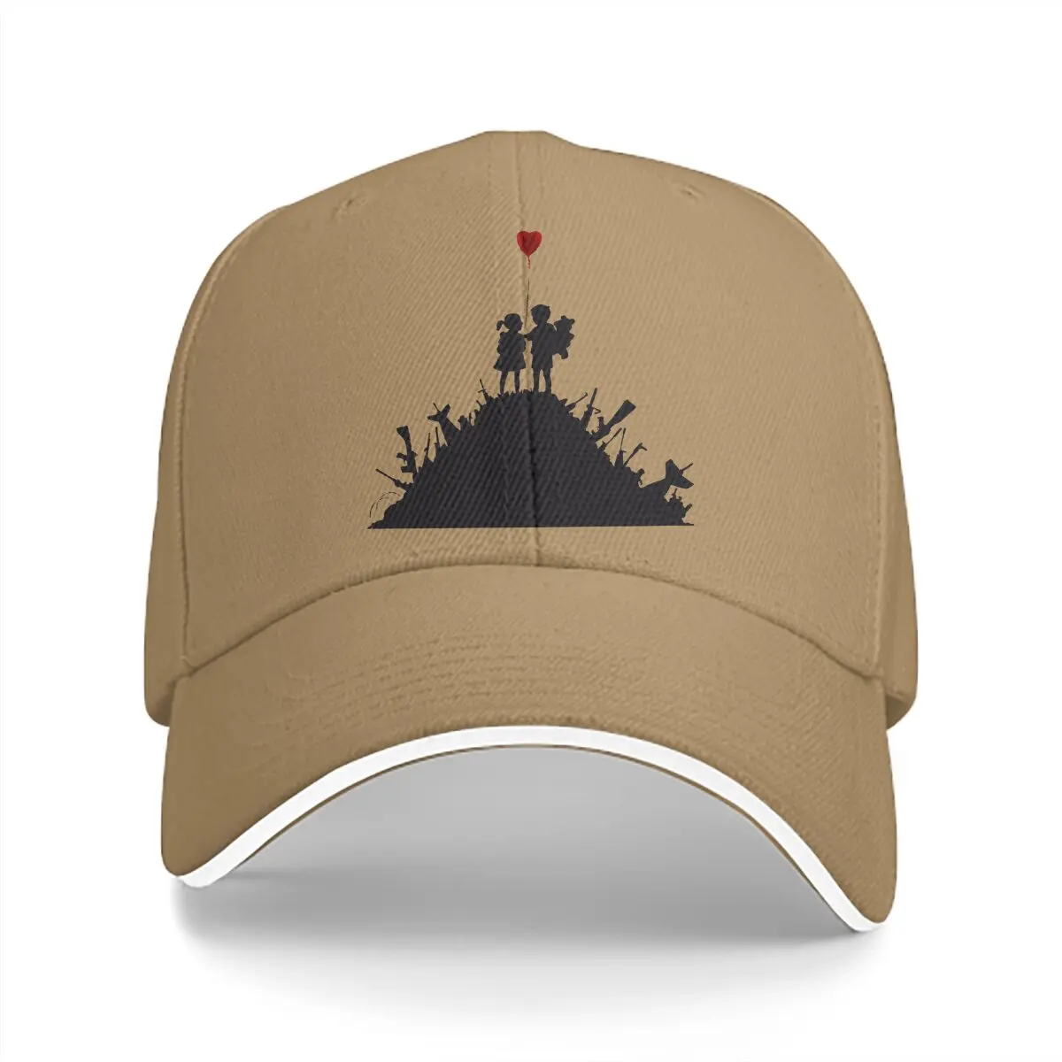 Summer Cap Sun Visor Children Boy and Girl with Heart Balloon Hip Hop Caps Banksy Peaked Hats