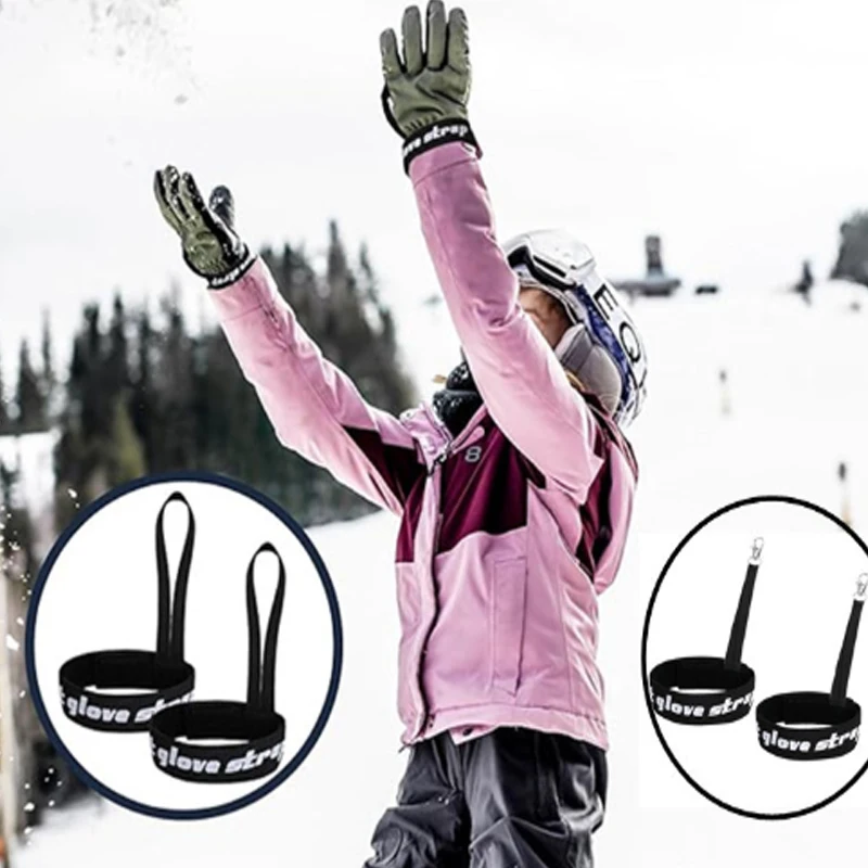 

2/4pcs Winter Unisex Sports Skiing Gloves Elastic Wrist Strap Anti Loss Suspension Strap Outdoor Glove Accessories