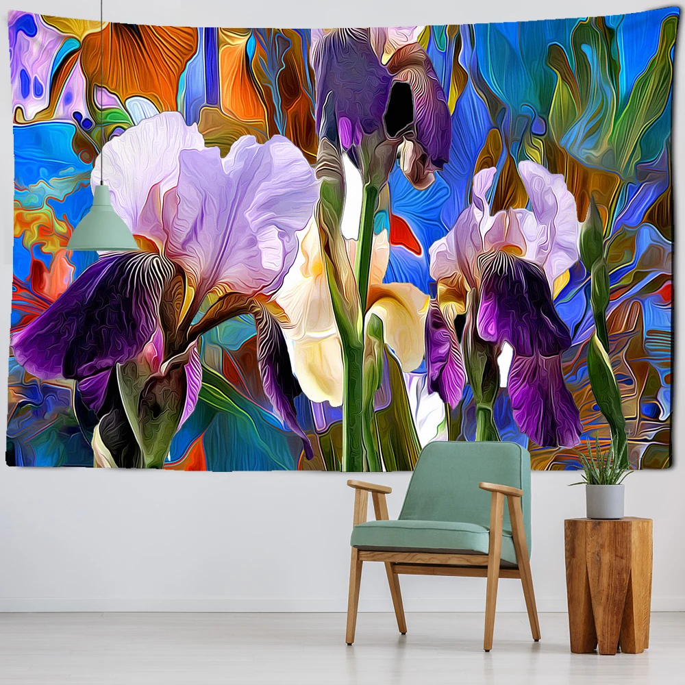 Abstract oil painting wall hanging home decoration living room background   cloth hippie decorative tapestry