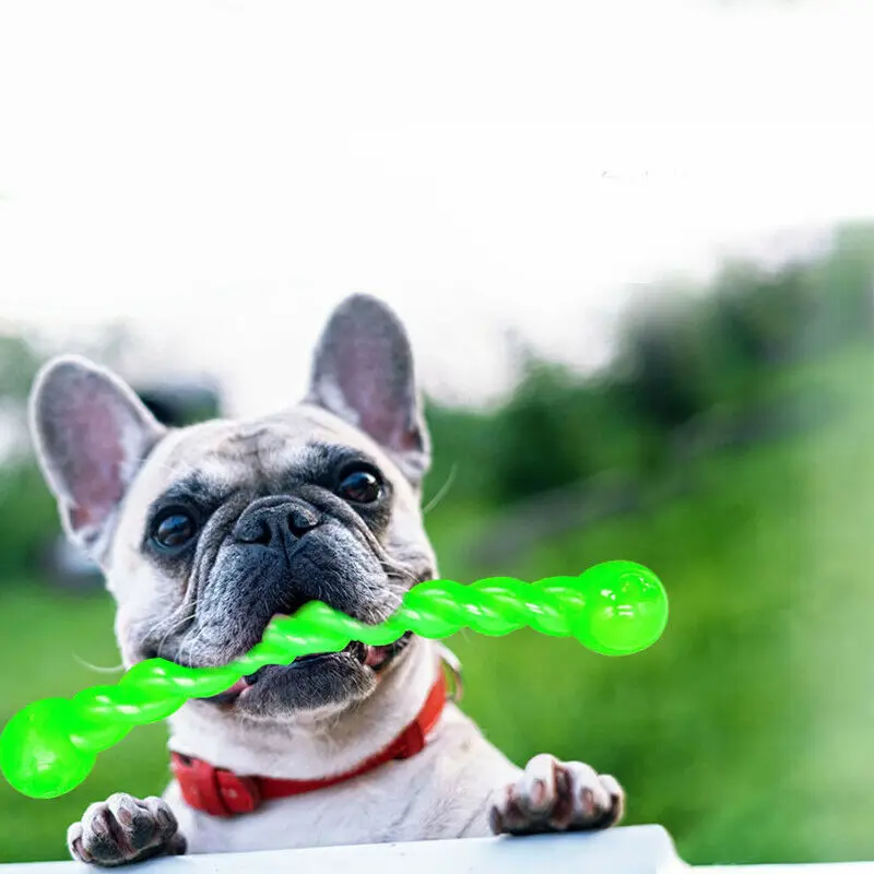 Juguete interactivo de entrenamiento para perros y mascotas, palo Molar divertido, goma fuerte, duradero, limpieza de dientes, tamaño largo,