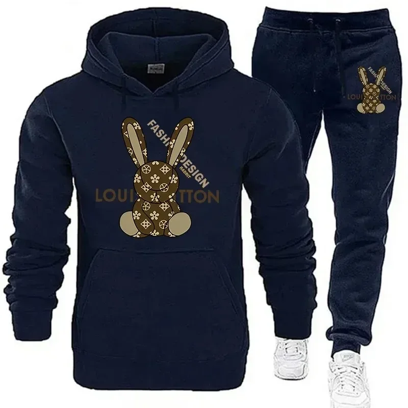 Mens Tracksuit New in Warm Hoodies Sets High Quality Man Hooded Pullover+Sweatpants Design Hip Hop Sweatshirt Jogging Clothing