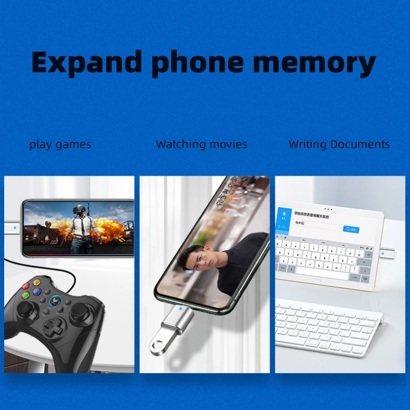 Neuer otg-Adapter für Mobiltelefone mit Atem licht Typ-cusb 3.0 Telefon-Disc-Lesegerät mit Auto-Lade adapter