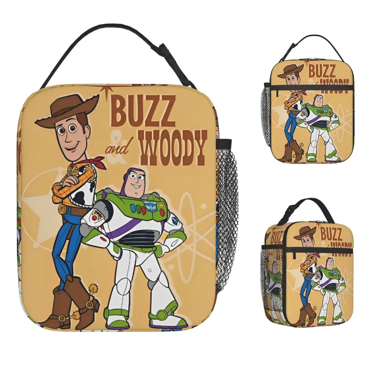 

TS Buzz & Woody Insulated Lunch Bag Large Cute Cartoon Meal Container Thermal Bag Tote Lunch Box Office Picnic Bento Pouch