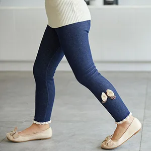Mädchen dicker heißer Winter Frühling Jean Lower Bow Leggings Kinder Kinder 6 Hauptverkaufsjeans für Kinder - №2