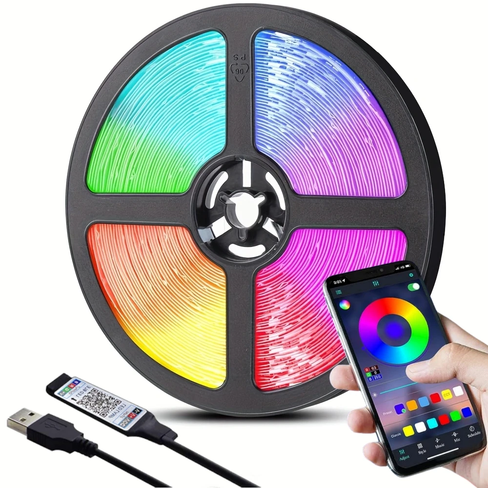LTG-GEE RGB LED Strip Lights Music Sync USB 5V Remote Control Led Ribbon Flexible Lamp For Room Party TV Desk Bedroom Decoration