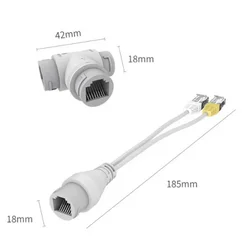 1pcs POE Splitter 2-in-1 Network Cabling Connector Three-way RJ45 Connector for Security Camera install Transmission & Cables