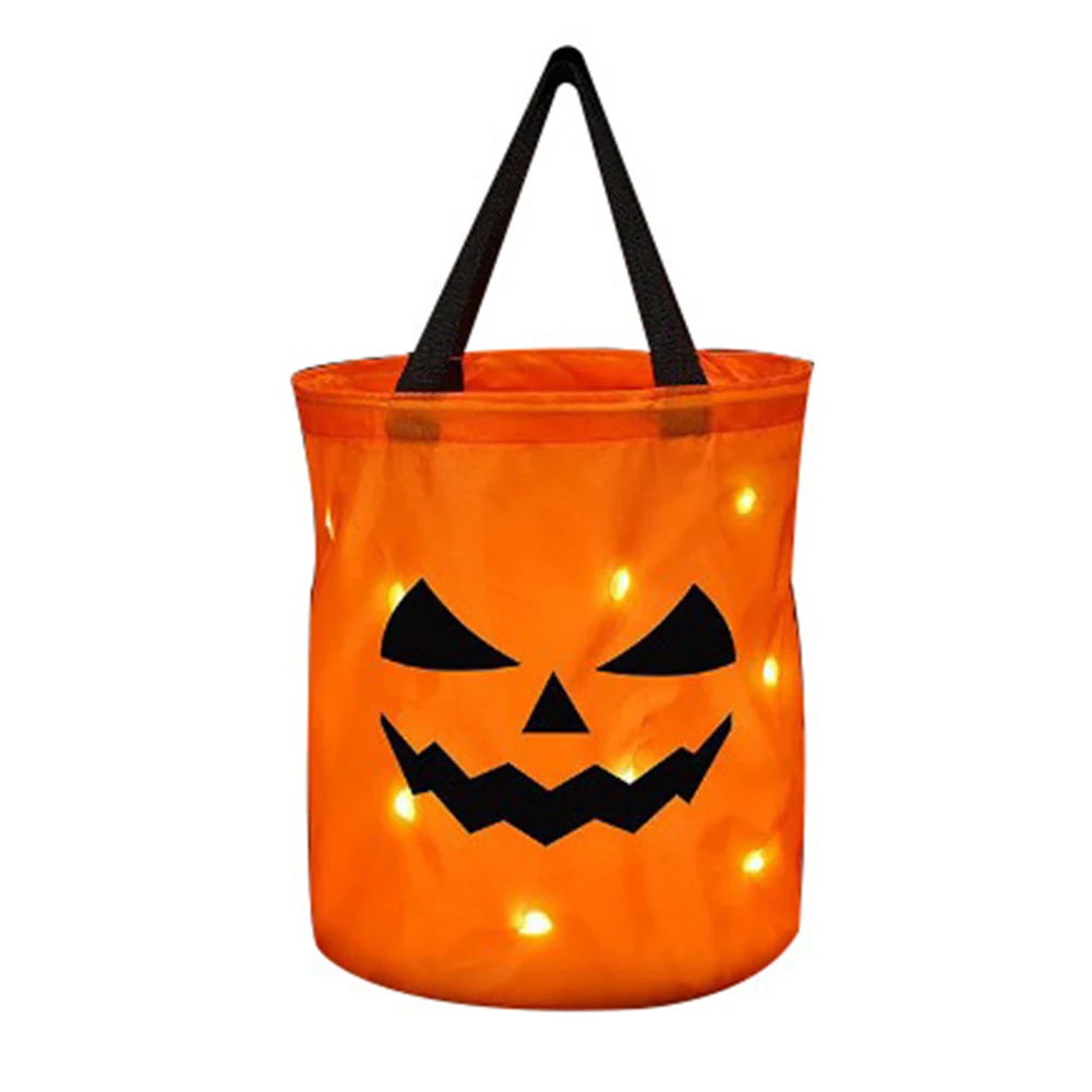 

Многоразовая сумка-тоут со светодиодной подсветкой, большие принадлежности для Хэллоуина, сувениры на Хэллоуин, многофункциональные сумки для вечеринок «Кошелек или жизнь»