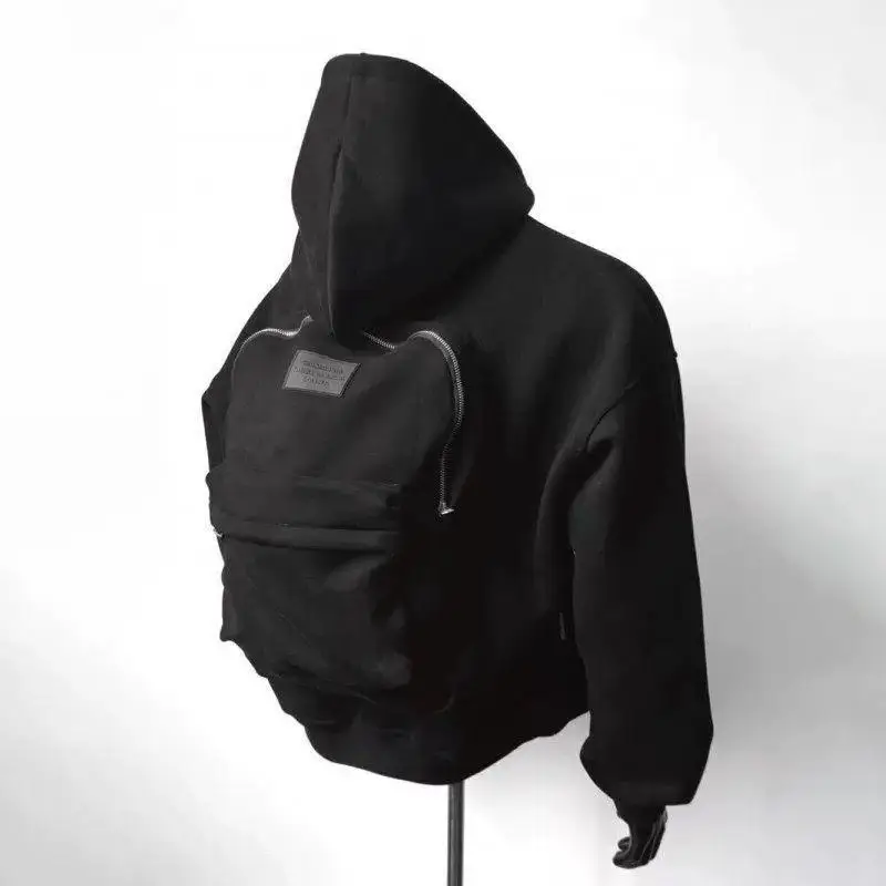 Fall 3D Backpack Hoodie Street Retro Sweatshirt Gothic Long Sleeve Jacket Streetwear Sweatshirt
