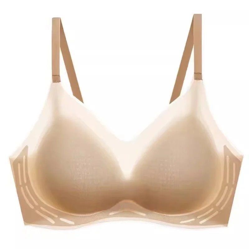 KUCLUT  Ice Silk Seamless Underwear Women's Small Breast Gathering Wireless Breast-Reducing Cooling Beautiful Back Bra view 5