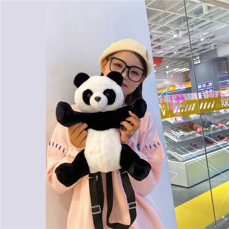 2025 Hot Sale Spring New Simulated Giant Panda Doll School Bag on Sale for Children and Girls Cute Plush Panda Backpack